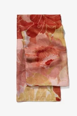 Lenço retangular estampado floral