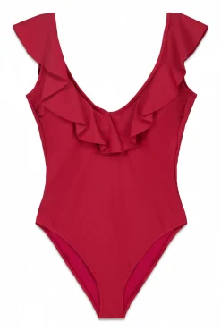 Maiô shapewear/moldador com babados