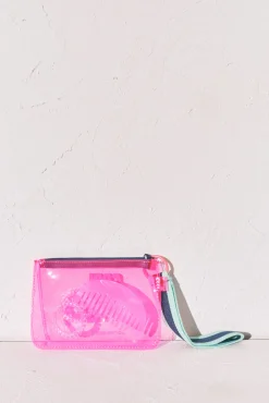 Mala com fecho-éclair rosa