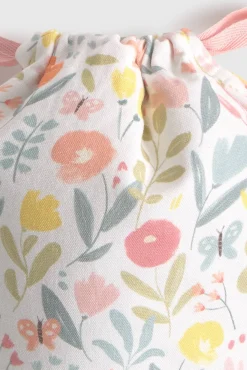 Mala de algodão com flores