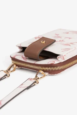 Mala para telemóvel estampada floral