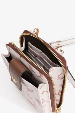 Mala para telemóvel estampada floral
