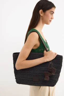 Mala tote bag em malha trançada