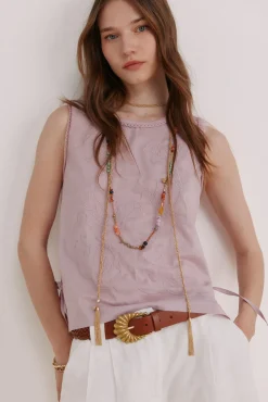 Marcela. Top bordado