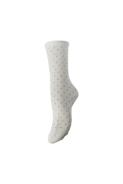 Meia estampada lurex