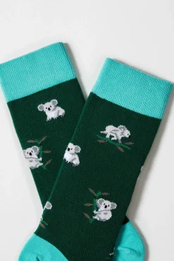 Meias altas koala em algodão orgânico