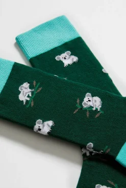 Meias altas koala em algodão orgânico