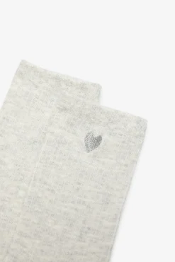 Meias compridas com corações em lurex