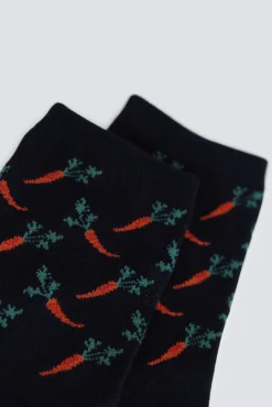 Meias compridas estampado de cenouras