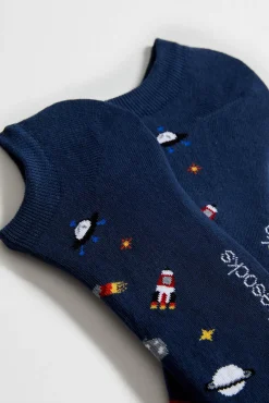 Meias soquete com estrelas em algodão orgânico