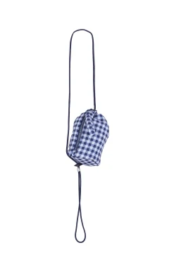 Mini mala a tiracolo estampado vichy azul