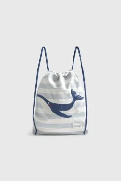 Mochila estampado baleia bordado