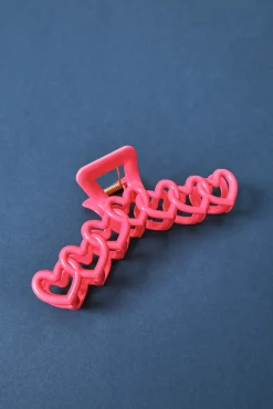 Mola de cabelo corações rosa