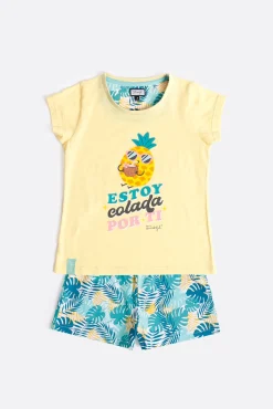 MR WONDERFUL Pijama manga curta ananás para menina