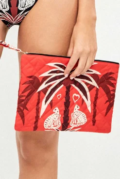 Nécessaire de praia estampada de mão
