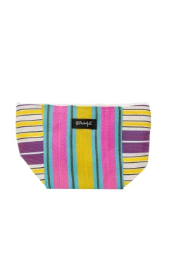Necessaire bonita, muito alegre e colorida, com fecho-éclair - Yellow blue and purple