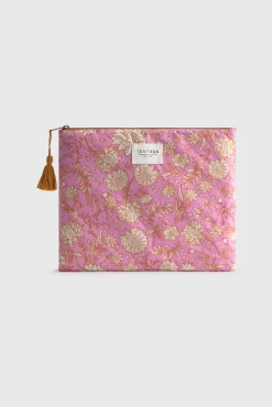 Necessaire em algodão floreado