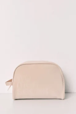 Necessaire grande com fecho-éclair duplo bege