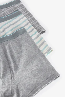 Pack 3 boxers em algodão cinza estampados