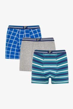 Pack 3 boxers riscas e quadrados