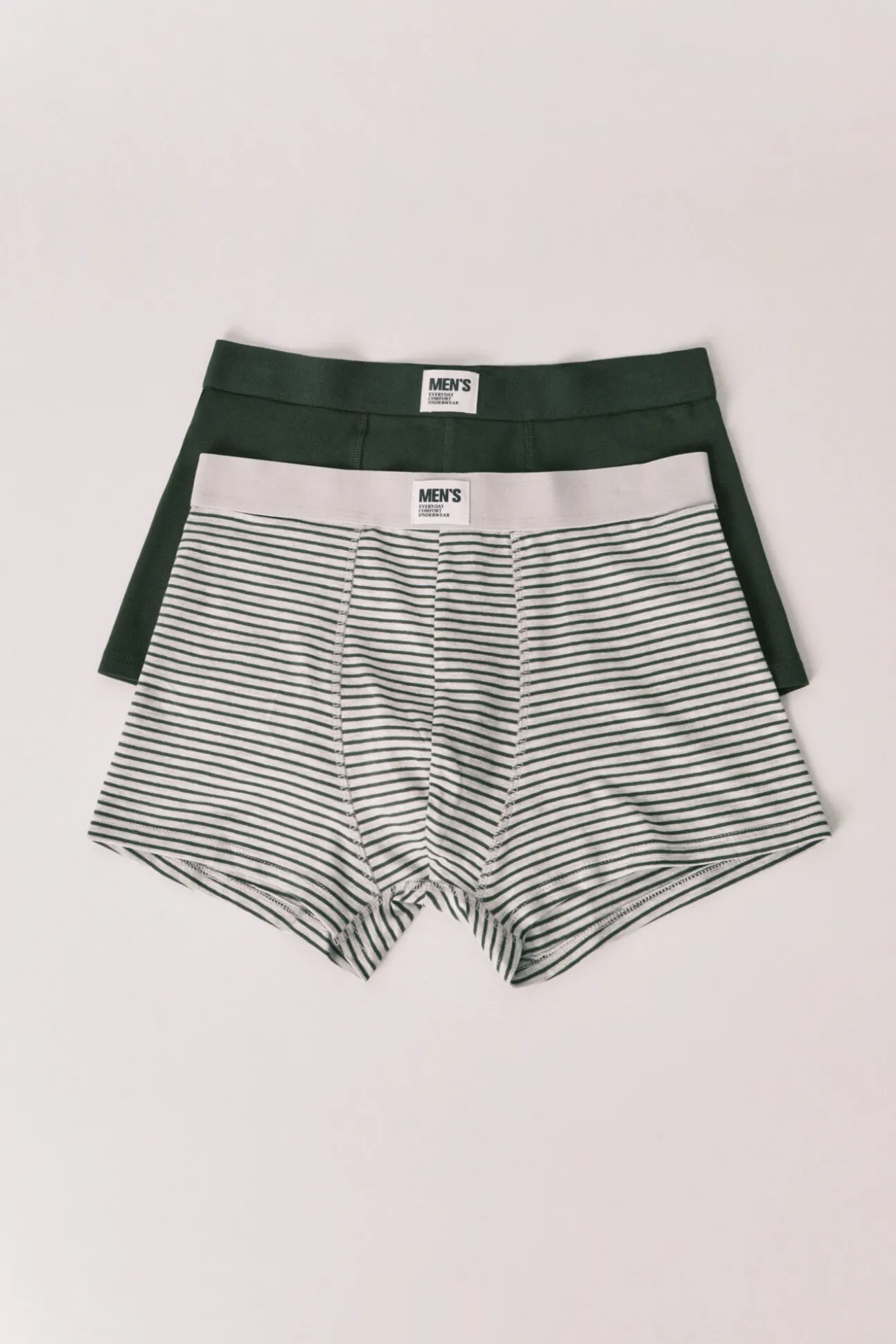 Pack 2 cuecas boxer verde e riscas