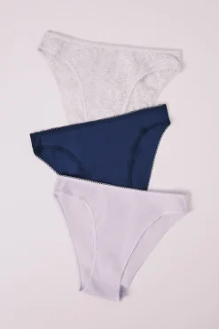 Pack 3 cuecas clássicas em algodão azul elétrico
