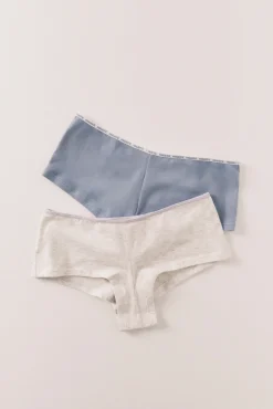 Pack de 2 cuecas boxer em algodão azul cinzento