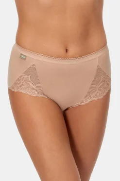 Pack de 2 cuecas de algodão stretch com cintura alta e renda