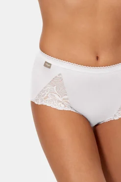 Pack de 2 cuecas de algodão stretch com cintura alta e renda