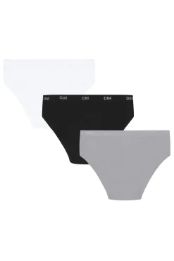Pack de 3 cuecas de menina em algodão com cintura elástica