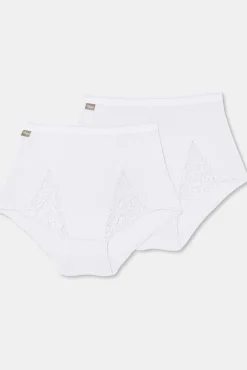 Pack de 2 cuecas maxi stretch de algodão com renda