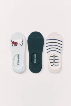 Pack de 3 meias invisíveis estampado Hello Kitty verde