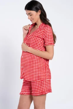 Pack pijama pré-mamã em estampado vichy
