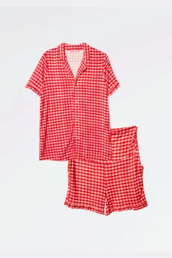 Pack pijama pré-mamã em estampado vichy