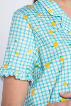 Pack pijama pré-mamã estampado vichy e limões