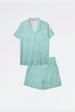 Pack pijama pré-mamã estampado vichy e limões