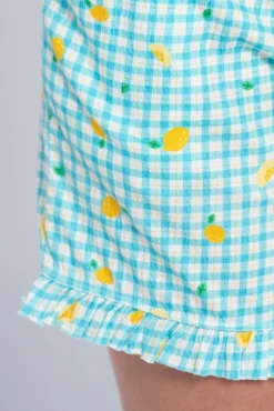 Pack pijama pré-mamã estampado vichy e limões