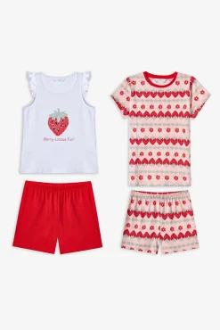 Pack 2 pijamas curtos infantis morangos
