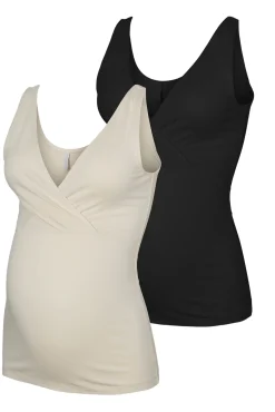 Pack 2 tops de alças maternity e amamentação