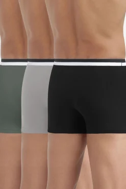 Pacote com 3 boxers de algodão elástico