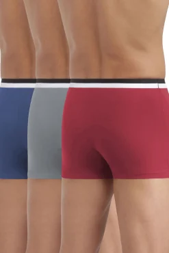 Pacote com 3 boxers de algodão elástico