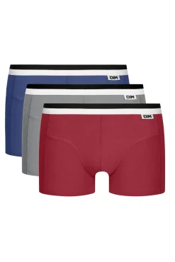 Pacote com 3 boxers de algodão elástico