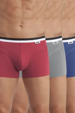 Pacote com 3 boxers de algodão elástico