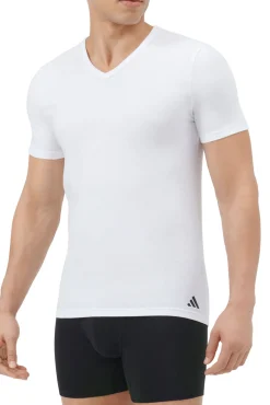 Pacote com 2 camisetas para homem de algodão elástico com gola em bico