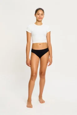 Pacote com 2 cuequinha menstruais adolescentes sem costura fluxo intenso pretas