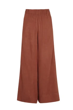 Pantalón ancho de lino lavado