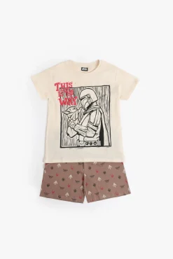 Pijama curto mandalorian Grogu em linho