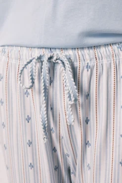 Pijama capri em algodão azul