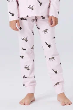 Pijama com estampado de cavalo para menina