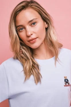 Pijama comprido em algodão com ursinho azul